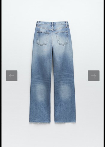 Gri Mavi Bağlama Desenli Bol Kesim Denim Pantolon - Görsel 2