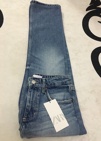 Kadın Mavi Regular Fit Midi Denim Pantolon - Görsel 3