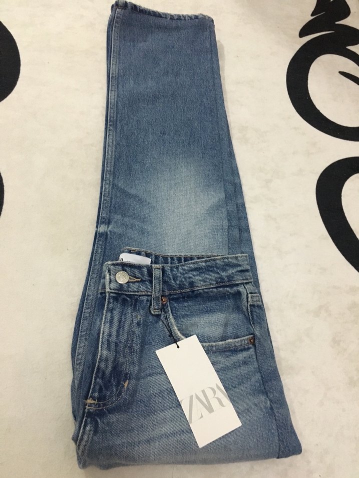 Kadın Mavi Regular Fit Midi Denim Pantolon - Görsel 3