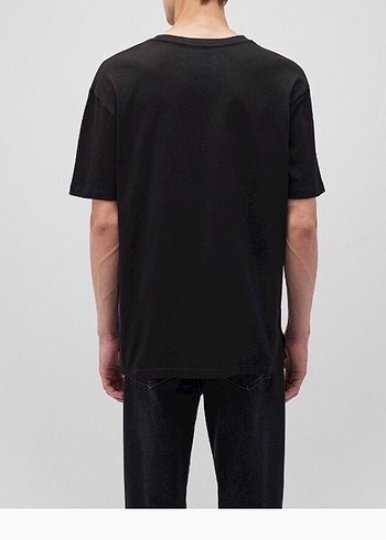 Erkek Siyah Denim Kısa Kollu Tişört - Görsel 2