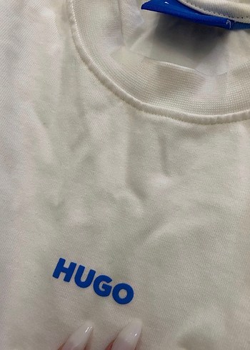 HUGO Beyaz Kısa Kollu Regular Fit Tişört - Görsel 5