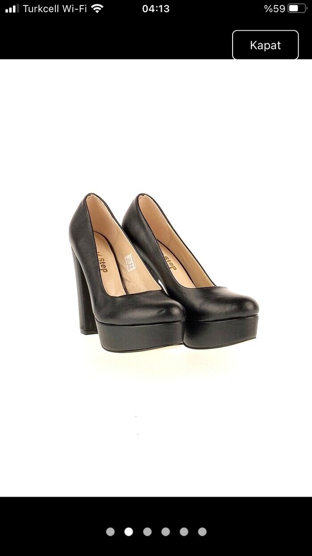 Kadın Siyah Platform Topuklu Deri Stiletto - Görsel 2