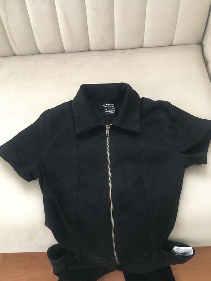Pull and bear Siyah Regular Fit Kadın tulum - Görsel 4