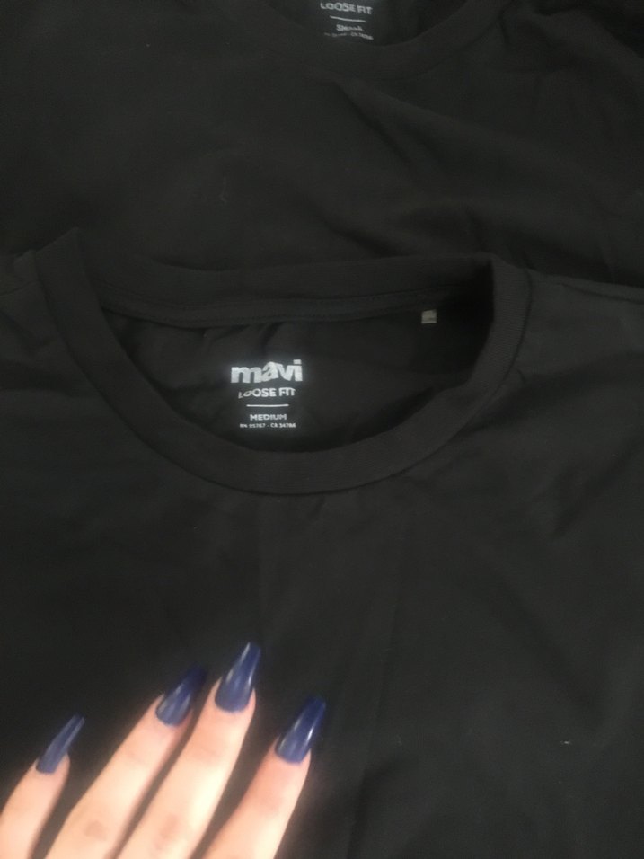 Siyah Kısa Kollu Erkek  Tişört - Görsel 2