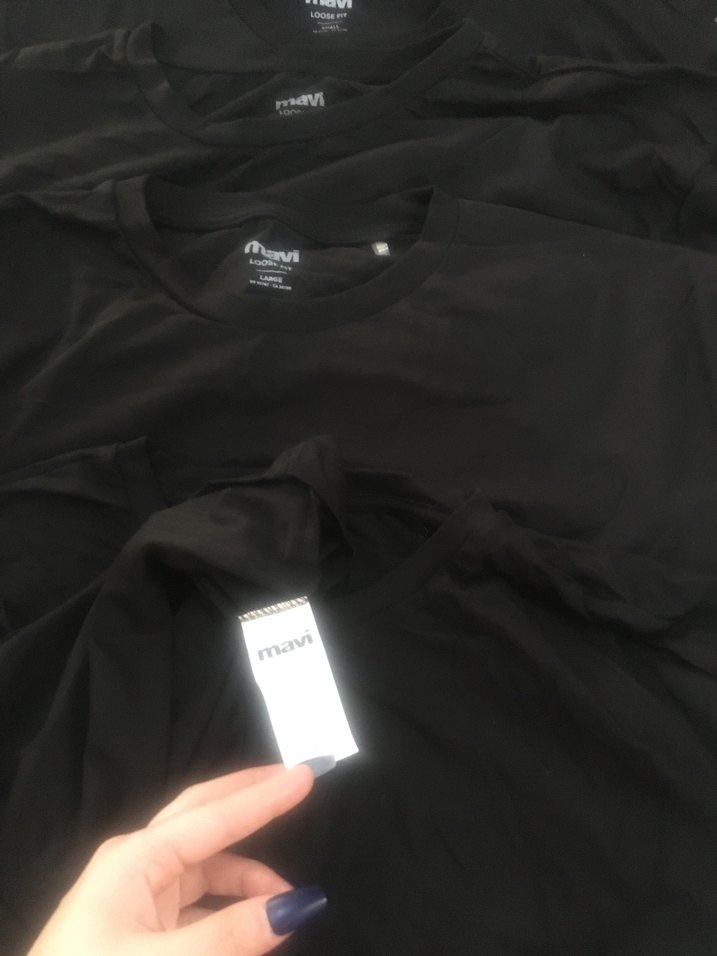 Siyah Kısa Kollu Erkek  Tişört - Görsel 3