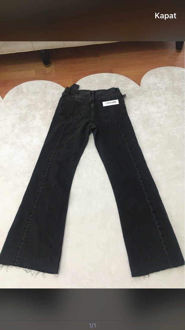 Zara antrasit renk Denim Bol Kesim jean - Görsel 2