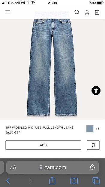 32 Beden Zara kot pantolon