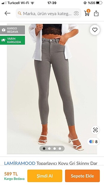 Koyu gri skinny pantolon