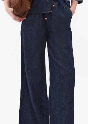 oxxo Marka Acik Mavi Renk Genis Paca Denim Pantolon