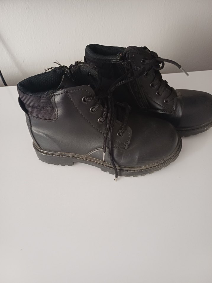 Kemerli Siyah Erkek Çocuk Goth Botları - Görsel 2