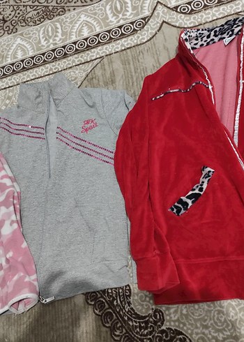 Gri Fermuarlı Kız Sweatshirt - Görsel 3