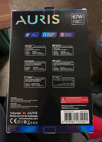 AURIS 67W Hızlı Beyaz Telefon Şarj Cihazı - Görsel 3