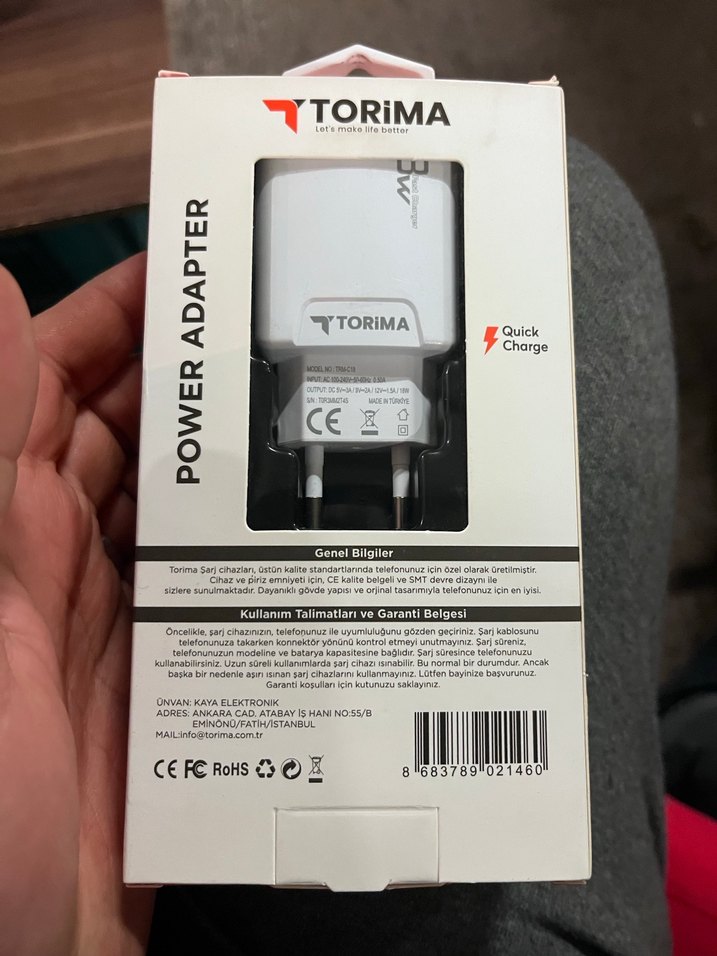 TORiMA 18W Hızlı Şarj USB Güç Adaptörü - Görsel 2