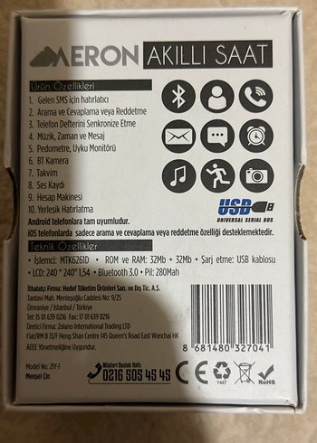 Aeron Siyah Akıllı Saat - Görsel 3