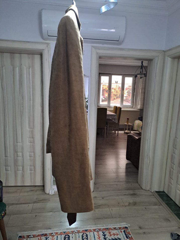 Düğmeli Keten Bej Nakışlı Kadın Blazer - Görsel 3