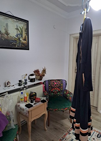 Siyah Uzun Kollu Düğmeli Ofis Elbisesi - Görsel 4