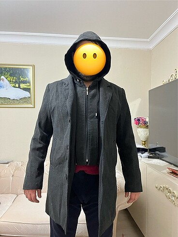 xl Beden gri Renk Kaşe mont