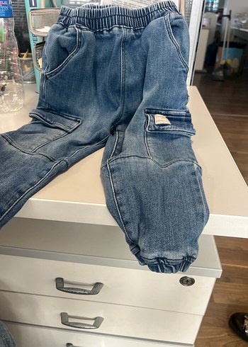 24-36 Ay Beden mavi Renk Zara Düğmeli Mavi Denim Kadın Jean