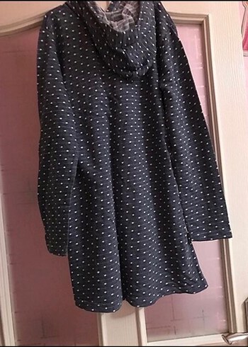 Gri Nakışlı Uzun Kollu Kadın Sabahlık - Görsel 2