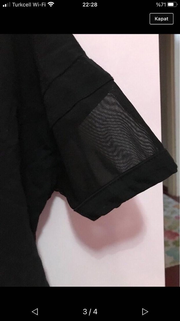 Kız Çocuk Siyah V Yaka Baskılı Tişört - Görsel 3