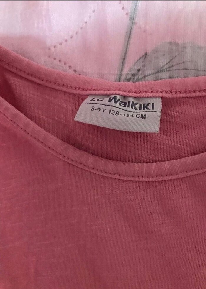 Kız Çocuk Pembe Keten Kısa Kollu Bluz - Görsel 3