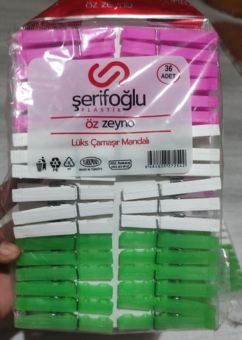 Şerifoğlu Çok Renkli Plastik Mandal Seti - Görsel 2