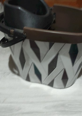 Kahverengi Saplı Gri Desenli vilada kovası - Görsel 4