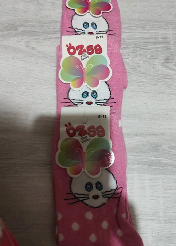 Kız Çocuk Pembe Baskılı Çorap üçlü fiyatıdır isterseniz tekli de - Görsel 2