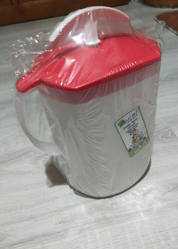Kırmızı Kapaklı Plastik Sürahi ayran yayık surahisi - Görsel 5