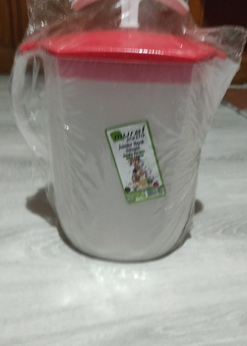Kırmızı Kapaklı Plastik Sürahi ayran yayık surahisi - Görsel 2