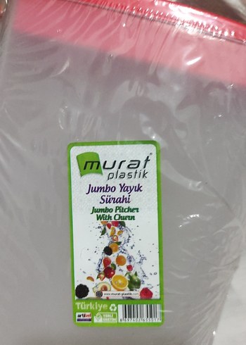 Kırmızı Kapaklı Plastik Sürahi ayran yayık surahisi - Görsel 3
