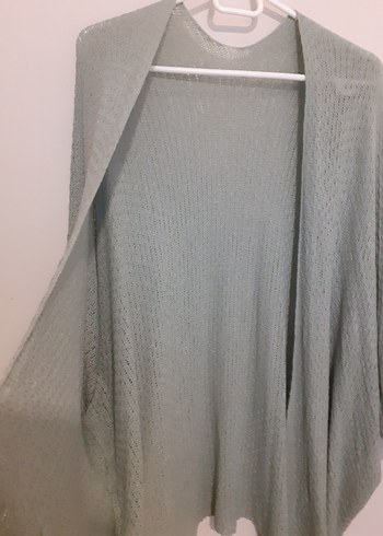 mint yeşili Bohem V Yakalı Örgü Kadın Hırka - Görsel 3