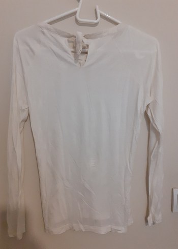 Uzun Kollu Beyaz Keten Bohem Bluz - Görsel 2