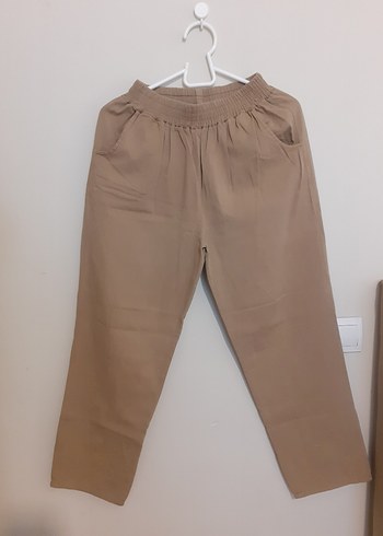 Bej Kadın Midi Kumaş Pantolon - Görsel 2