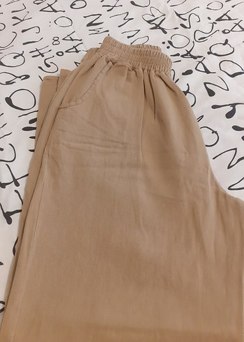 Bej Kadın Midi Kumaş Pantolon - Görsel 3