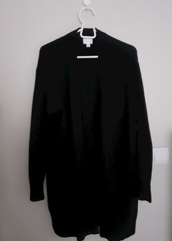 Kadın Siyah Midi Yün Hırka h&m yumoş hırka - Görsel 3