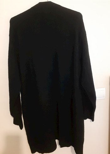 Kadın Siyah Midi Yün Hırka h&m yumoş hırka - Görsel 5