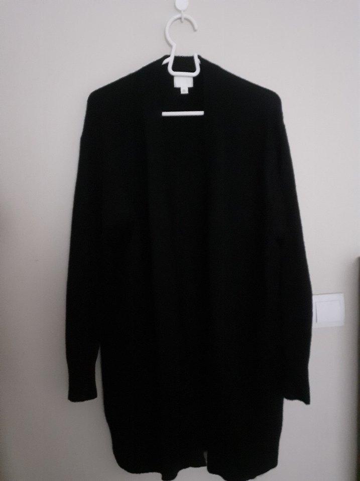 Kadın Siyah Midi Yün Hırka h&m yumoş hırka - Görsel 3
