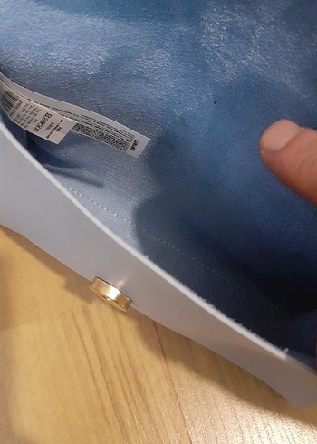 Minimalist Mavi Deri Kadın Çanta - Görsel 4