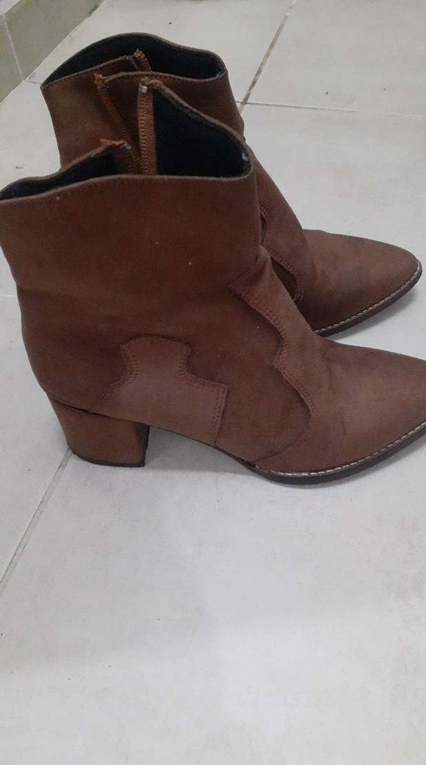 Kahverengi Süet Kadın Dolgu Topuklu Bot - Görsel 3