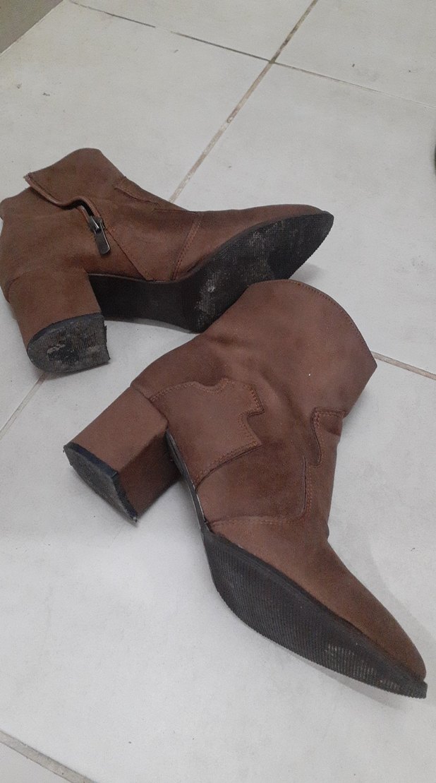 Kahverengi Süet Kadın Dolgu Topuklu Bot - Görsel 4