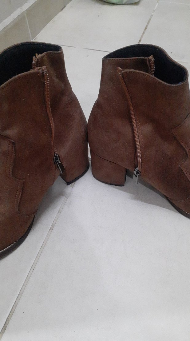 Kahverengi Süet Kadın Dolgu Topuklu Bot - Görsel 2