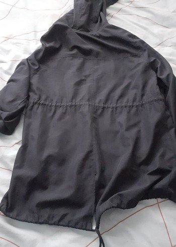 Düğmeli  fermuarlı lacivert Midi Kadın Ceket - Görsel 7