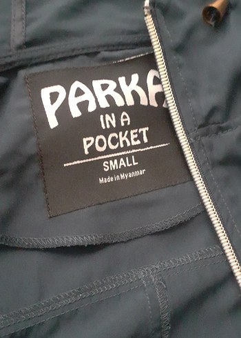 Düğmeli  fermuarlı lacivert Midi Kadın Ceket - Görsel 4