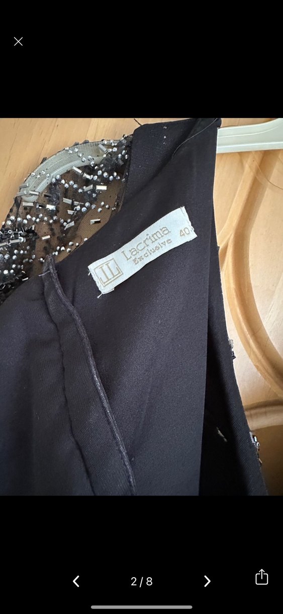 Siyah Drapeli Uzun Abiye Elbise - Görsel 2