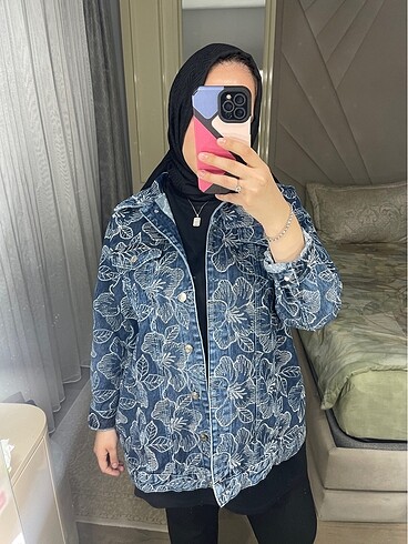 NAKIŞ DESENLİ KOT CEKET