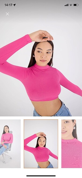 m Beden Addax uzun kol crop bluz