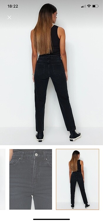 Siyah mom jean