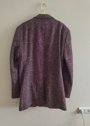 Bordo Düğmeli Yün Erkek Ceket - Görsel 3