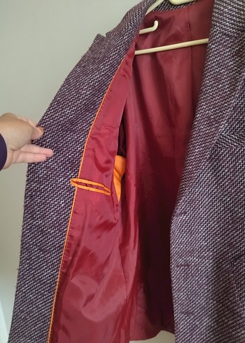 Bordo Düğmeli Yün Erkek Ceket - Görsel 6